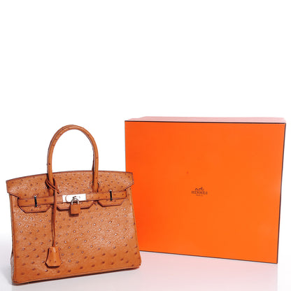 Hermes Ostrich Birkin 30 Cognac 9 of 29