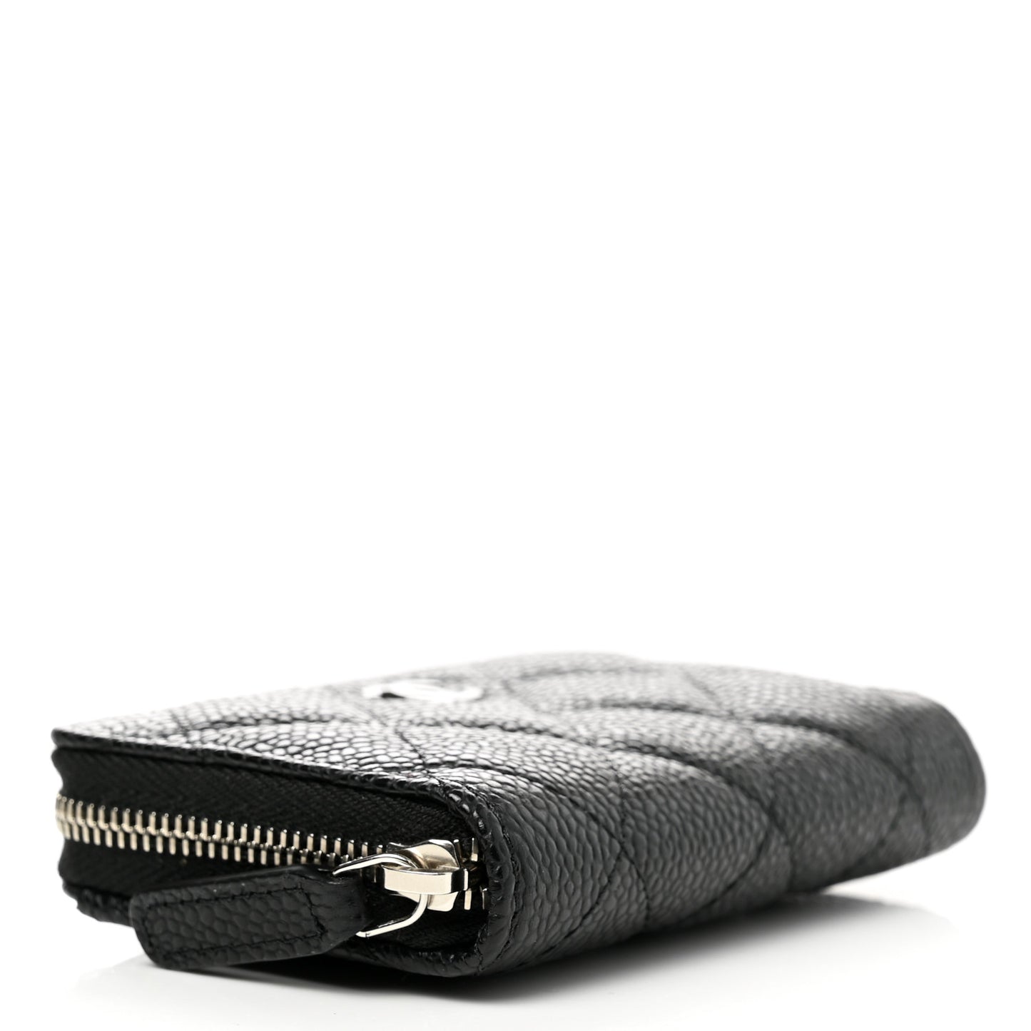 Caviar Quilted Zip Coin Purse Black