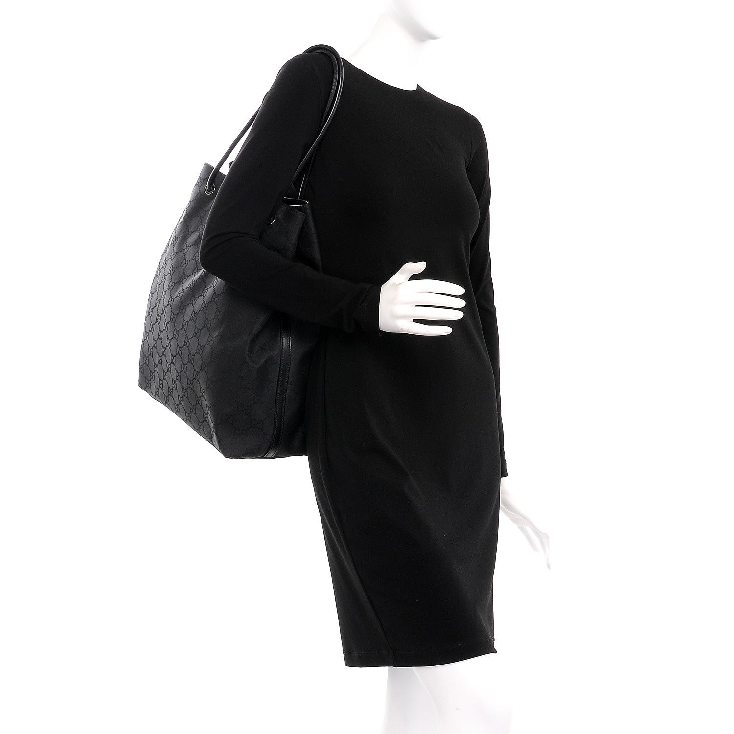 Gucci Nylon Monogram Gifford Tote Black 2 of 8