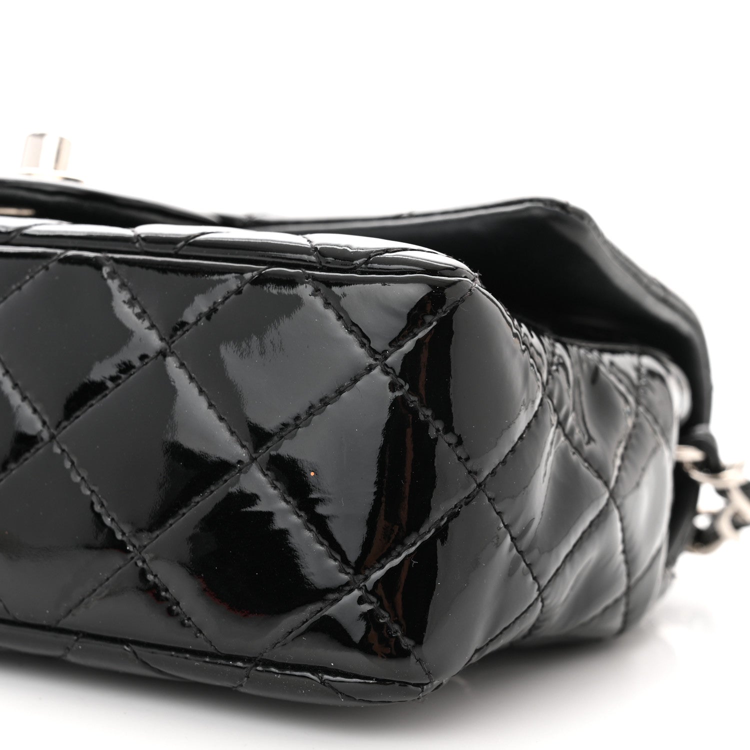 Chanel Patent Calfskin Quilted Mini Rectangular Flap Black 10 of 15