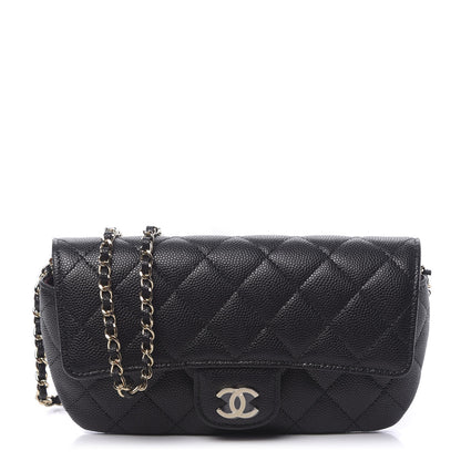 Chanel Caviar Quilted Glasses Case With Chain Black 1 of 12