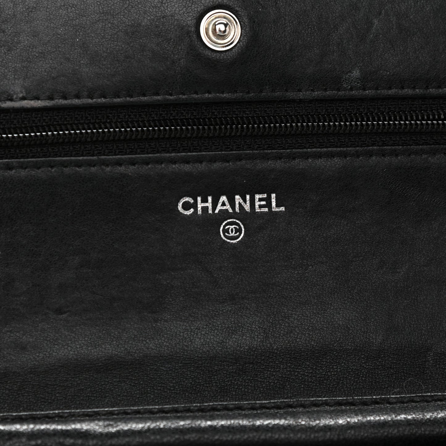 Lambskin Quilted Wallet On Chain WOC Black