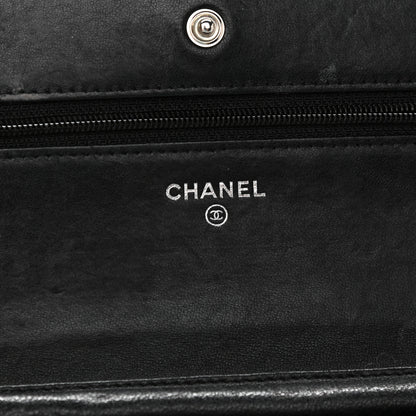 Chanel Lambskin Quilted Wallet On Chain WOC Black 6 of 18