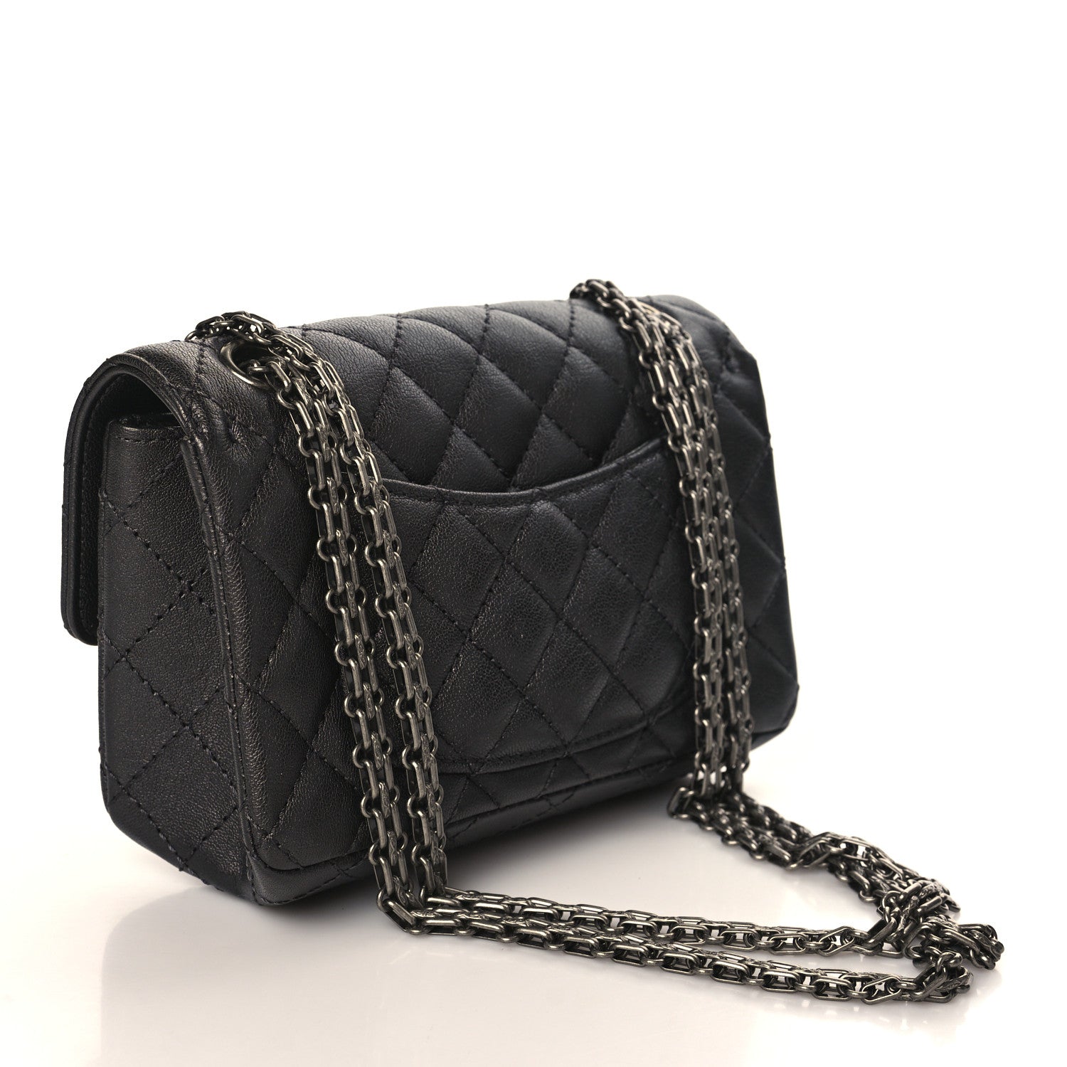 Chanel Metallic Sheepskin Quilted 2.55 Reissue Mini Flap Black 3 of 10