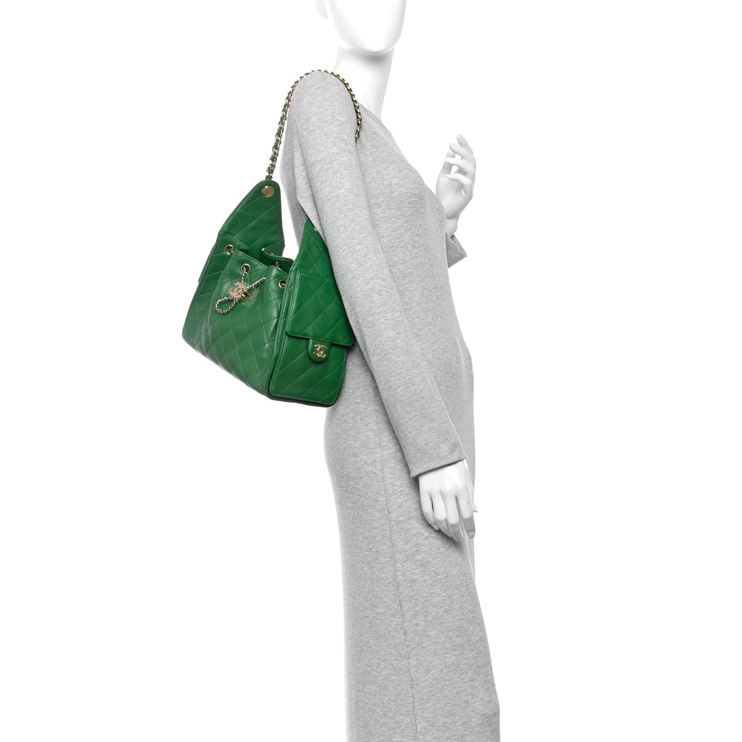 Chanel Caviar Quilted Small Chanel 25 Handbag Green 2 of 10