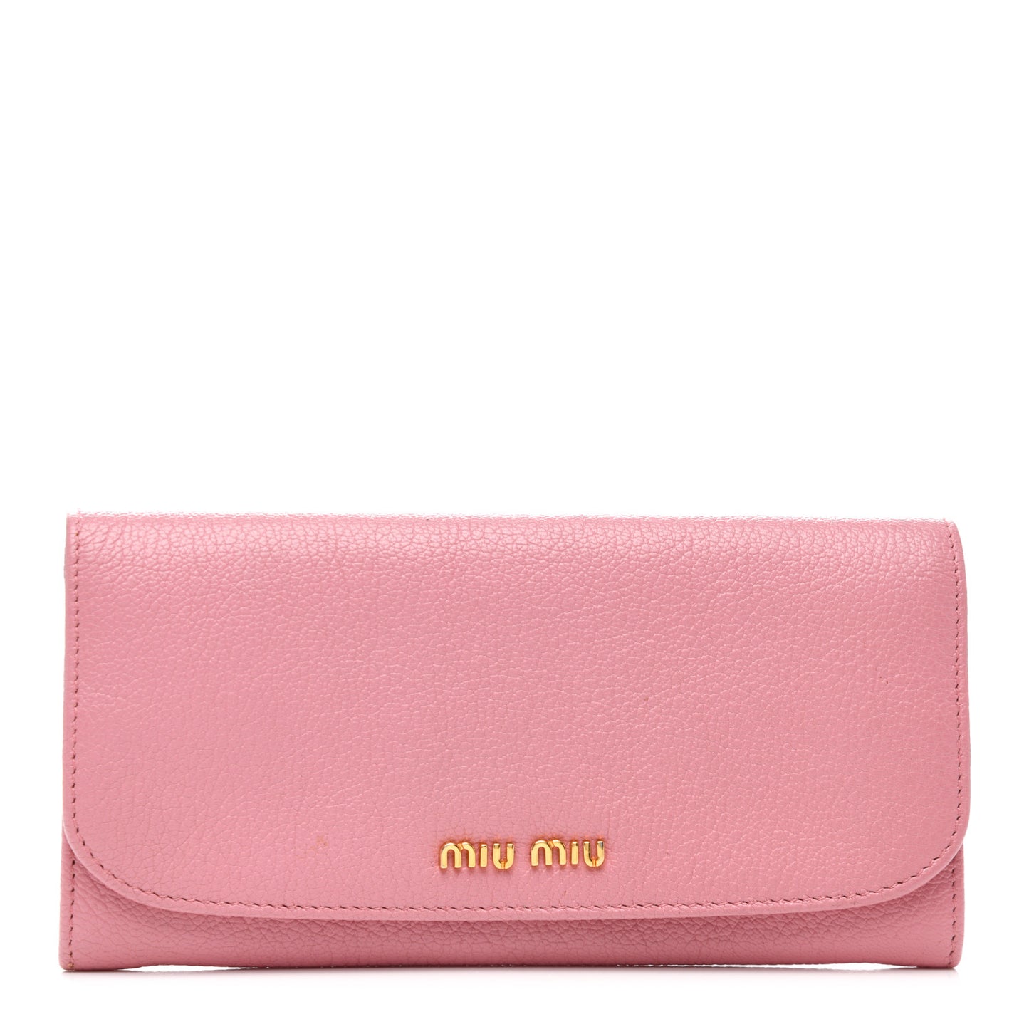 Goatskin Madras Flap Wallet Pink