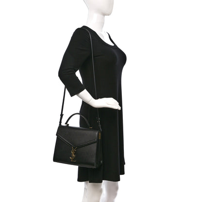 Saint Laurent Grain de Poudre Medium Classic Monogram Cassandra Top Handle Black 2 of 9