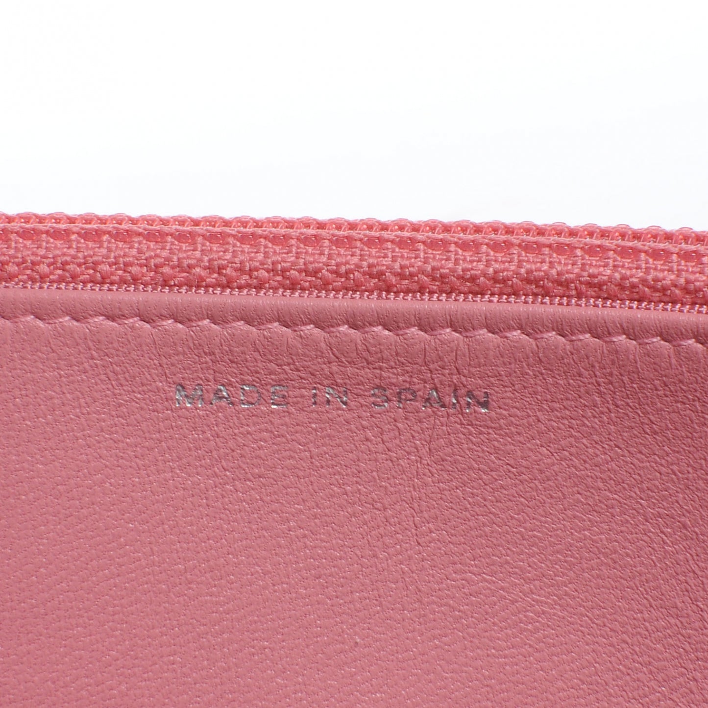 Lambskin Quilted Wallet On Chain Pink
