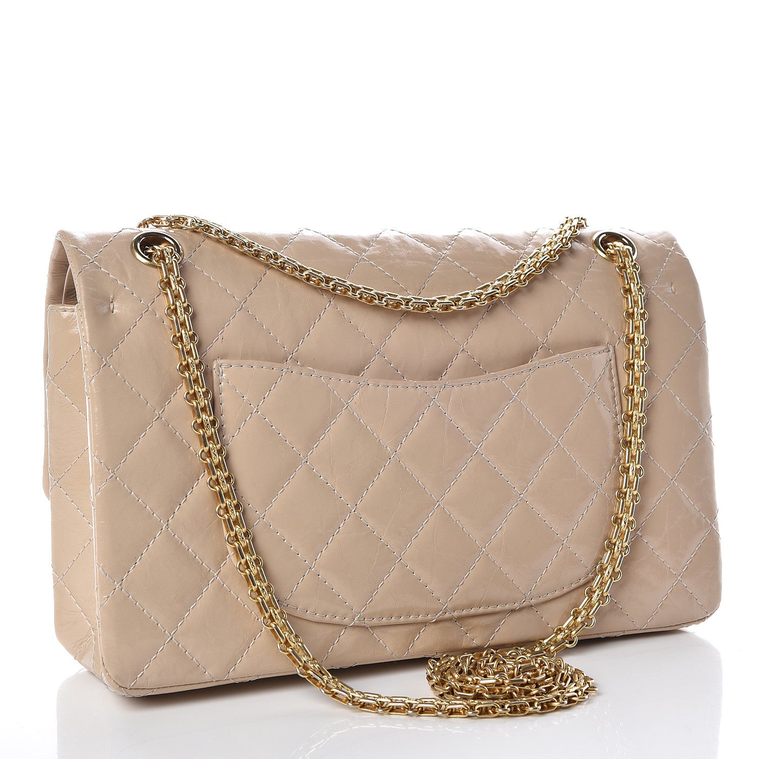 Chanel Distressed Patent Quilted 2.55 Reissue 226 Flap Beige 3 of 13