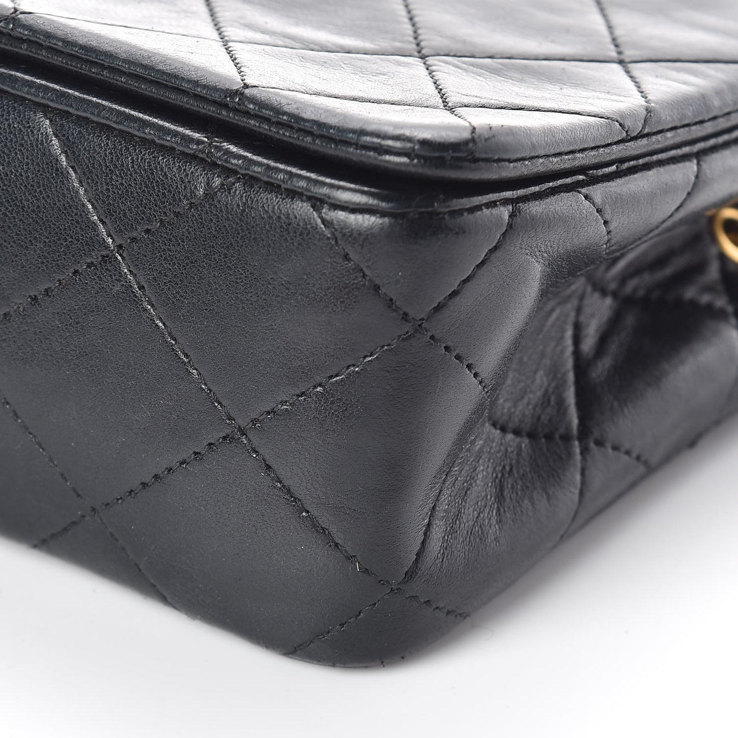 Lambskin Quilted Small Single Flap Bag Black