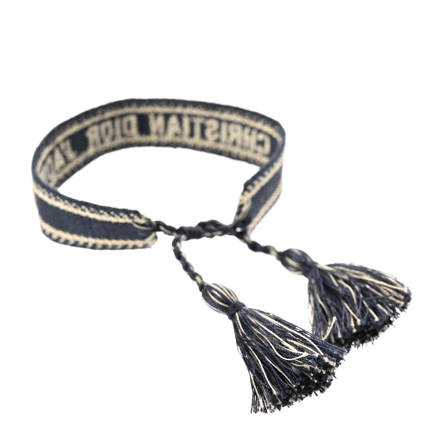 Christian Dior Woven Cotton J'Adior Friendship Bracelet Navy 2 of 3