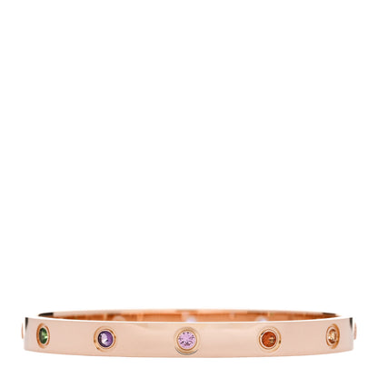 Cartier 18K Pink Gold Sapphire Garnet Amethyst LOVE Bracelet 17 2 of 9