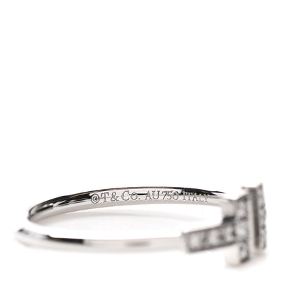 Tiffany 18K White Gold Diamond T Wire Ring 56 7.5 4 of 5