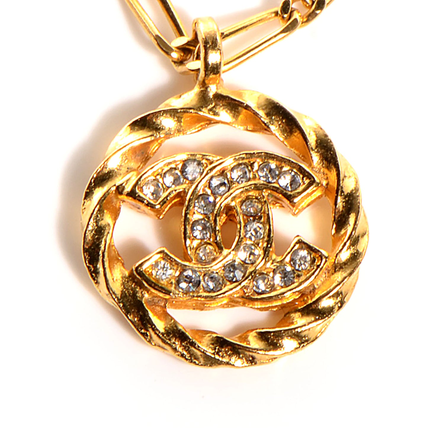 Crystal CC Necklace Gold