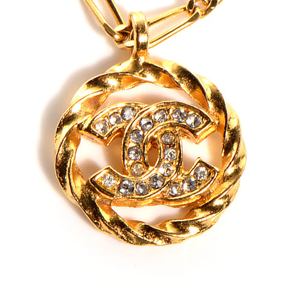 Chanel Crystal CC Necklace Gold 3 of 6