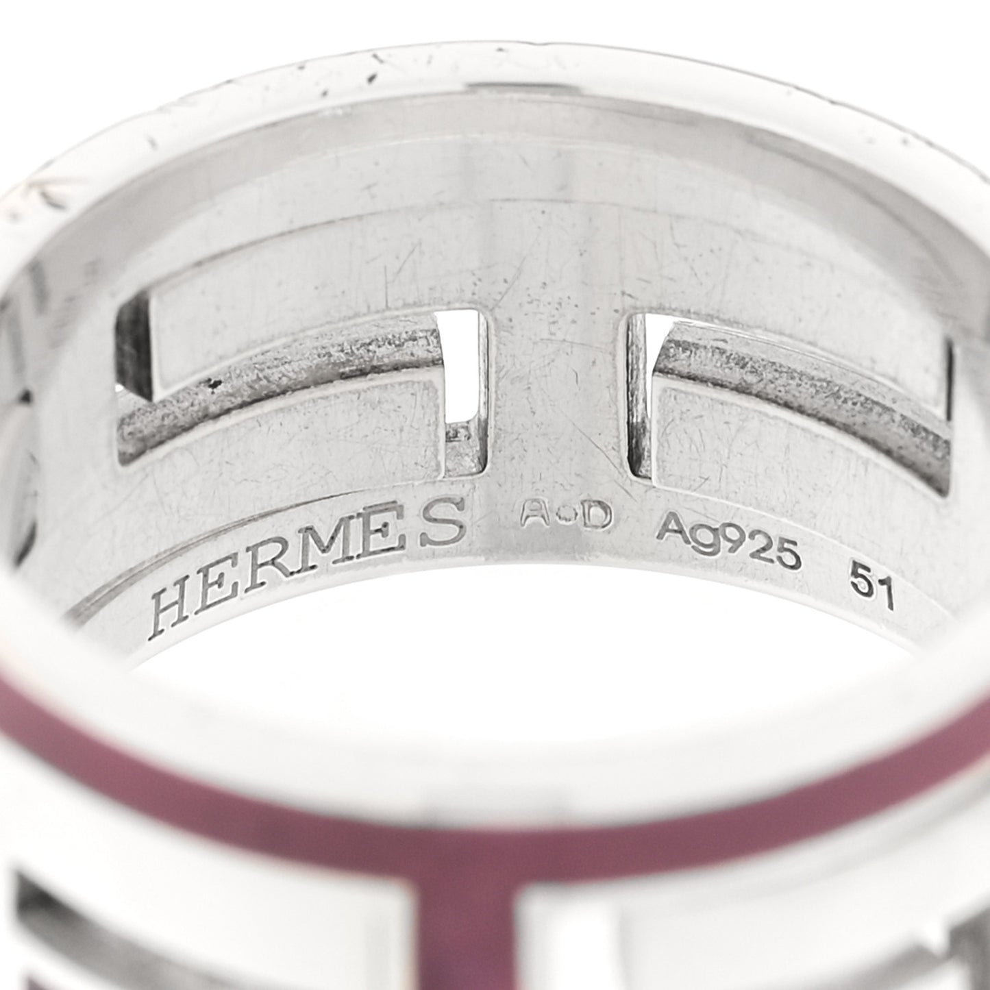 Sterling Silver Enamel Arcane Move H Ring 51 5.75 Rose