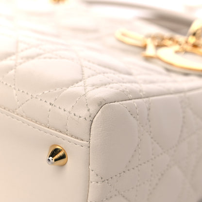 Christian Dior Lambskin Cannage Medium Lady Dior Light Beige 9 of 14