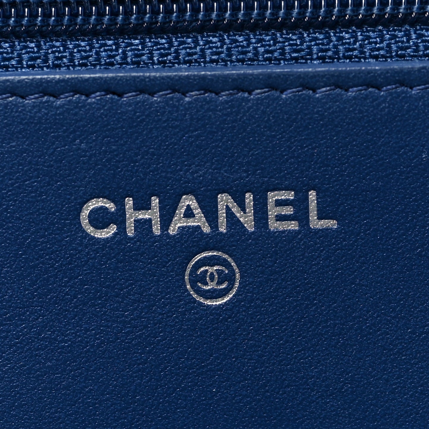 Caviar Quilted Boy Wallet On Chain WOC Blue