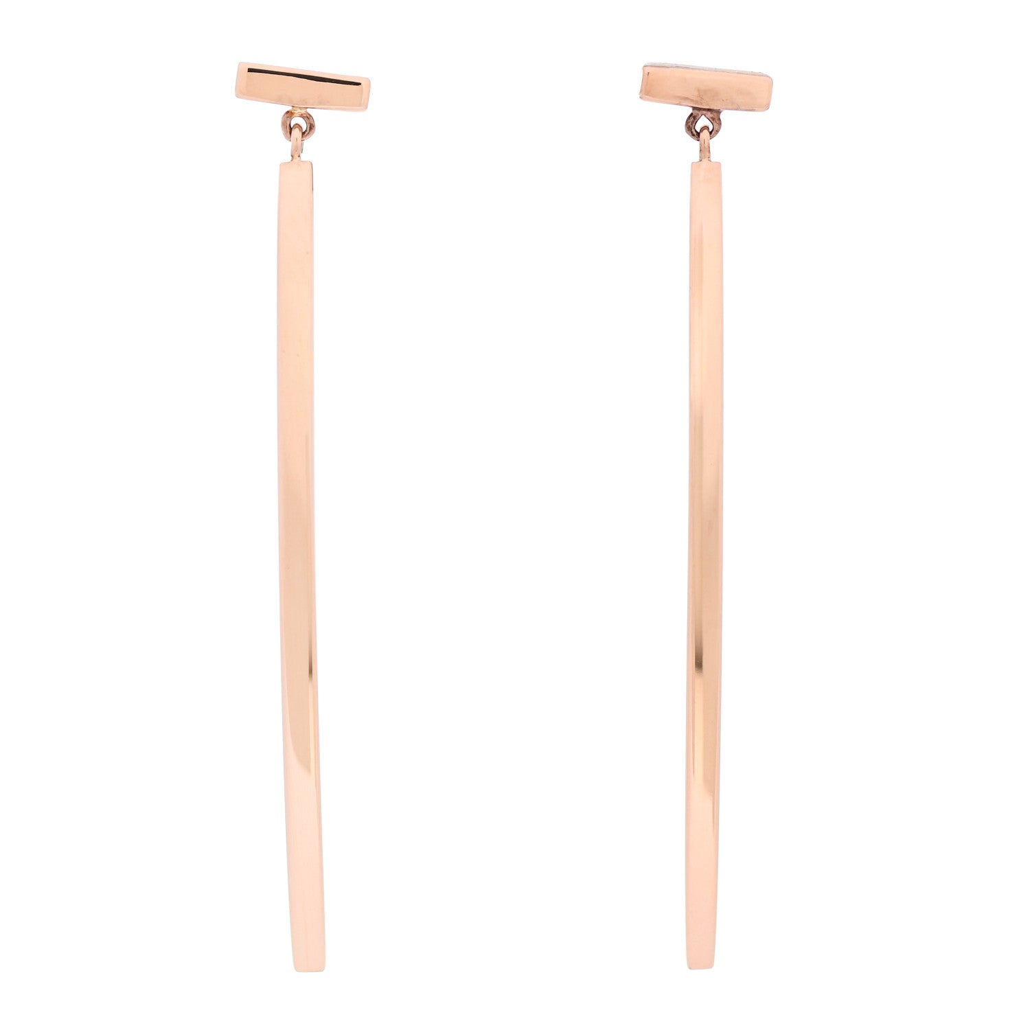 Tiffany 18K Rose Gold T Bar Earrings 1 of 5