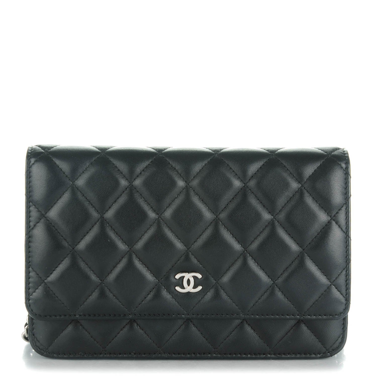 Chanel Lambskin Quilted Wallet On Chain WOC Black 1 of 7