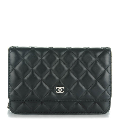 Chanel Lambskin Quilted Wallet On Chain WOC Black 1 of 7