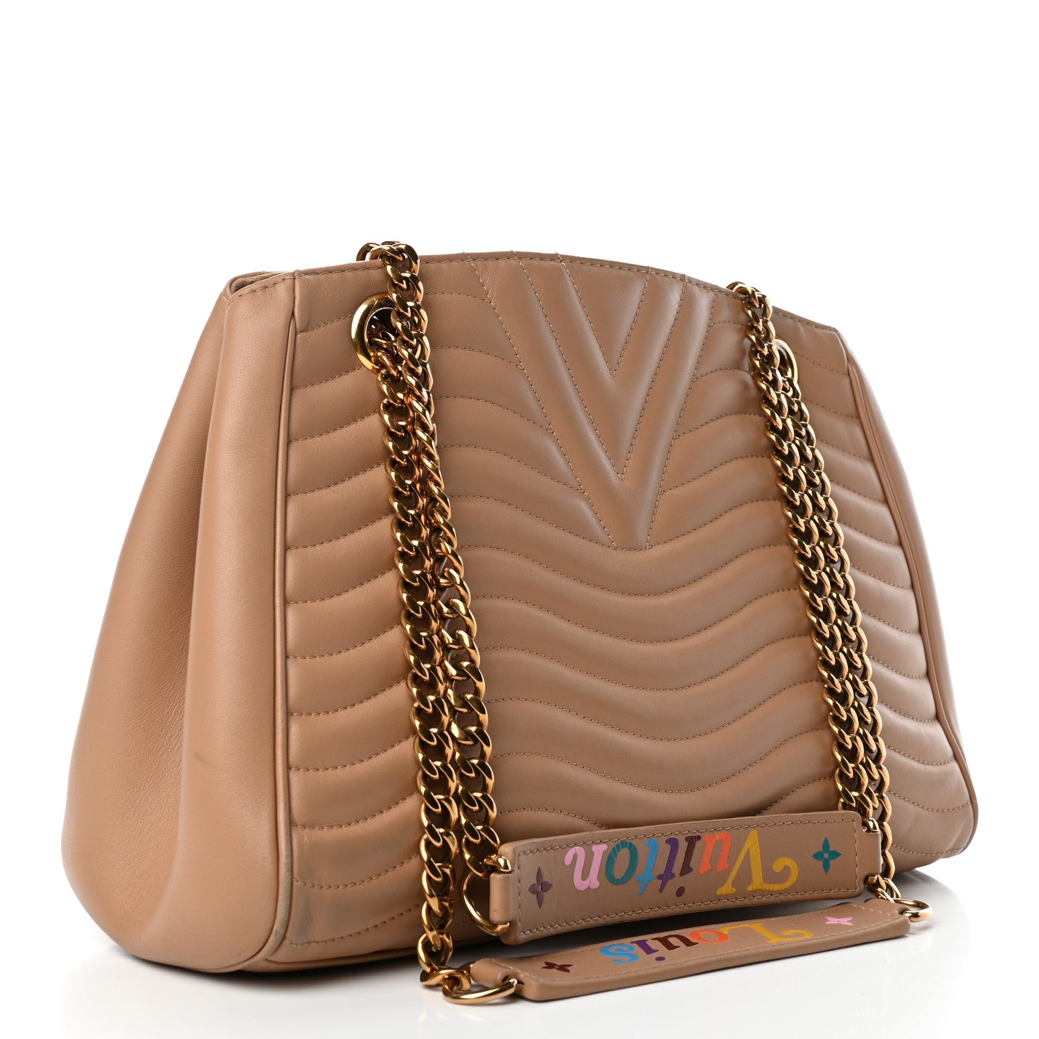 Louis Vuitton Calfskin New Wave Chain Tote Noisette 2 of 5