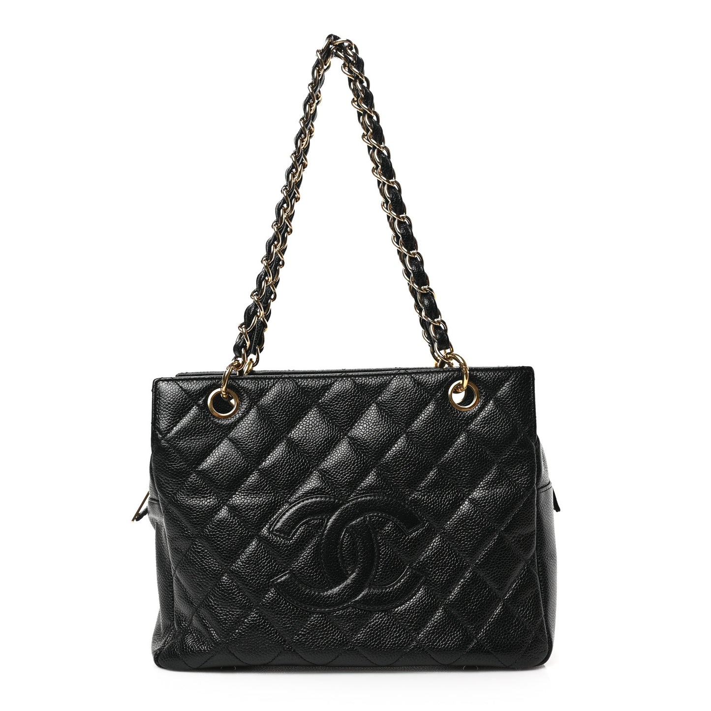Caviar Quilted Petit Timeless Tote PTT Black