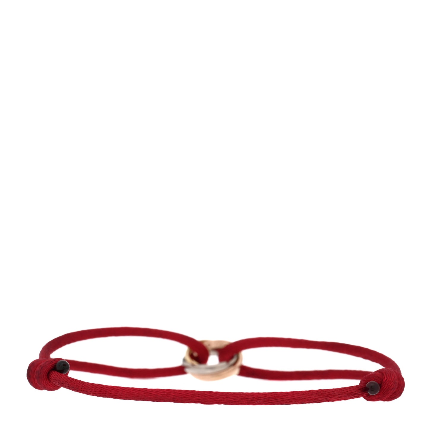 18K Pink Yellow White Gold Trinity Cord Bracelet Red