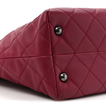 Chanel Calfskin Quilted Large Shopping In Chains Tote Dark Pink 9 of 13
