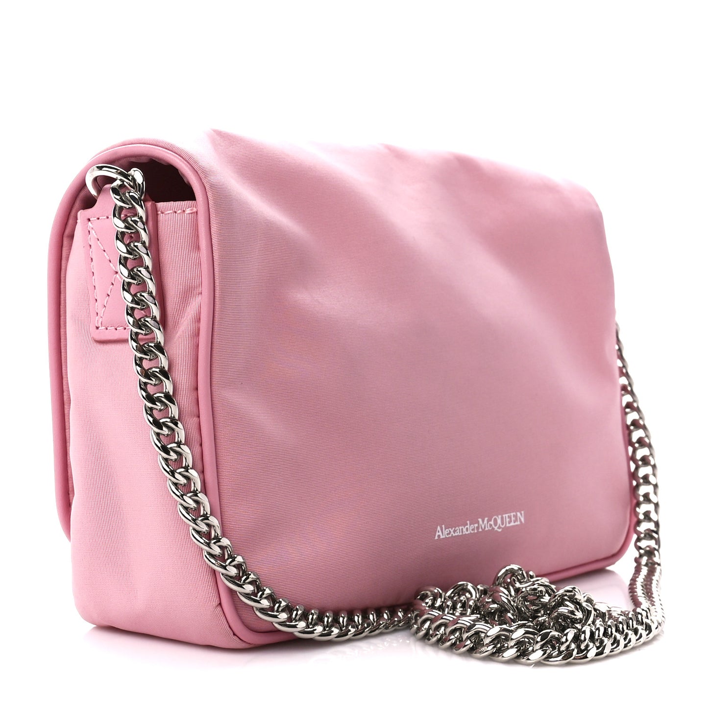 Nylon Skull Camera Crossbody Bag Pink