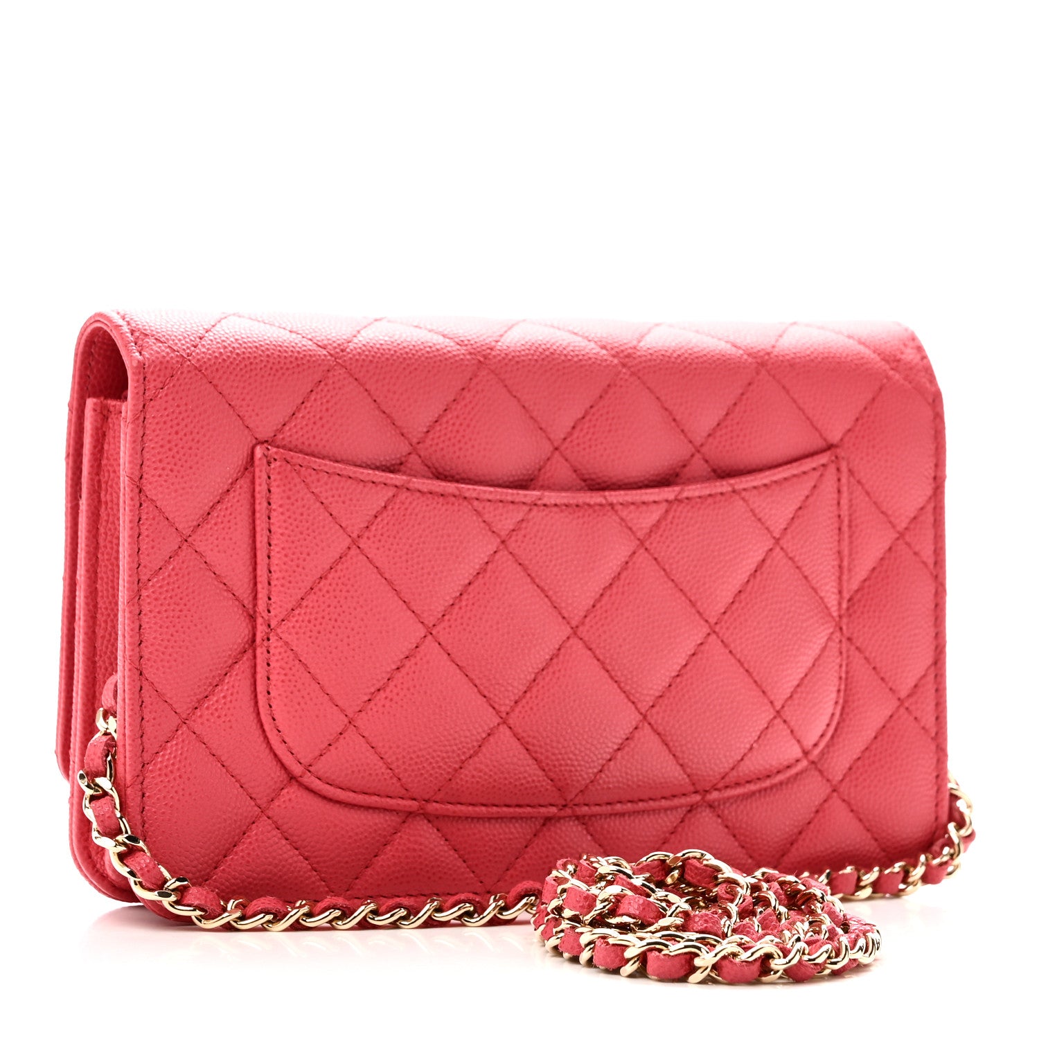 Chanel Caviar Quilted Wallet on Chain WOC Pink 3 of 10