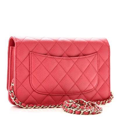 Chanel Caviar Quilted Wallet on Chain WOC Pink 3 of 10