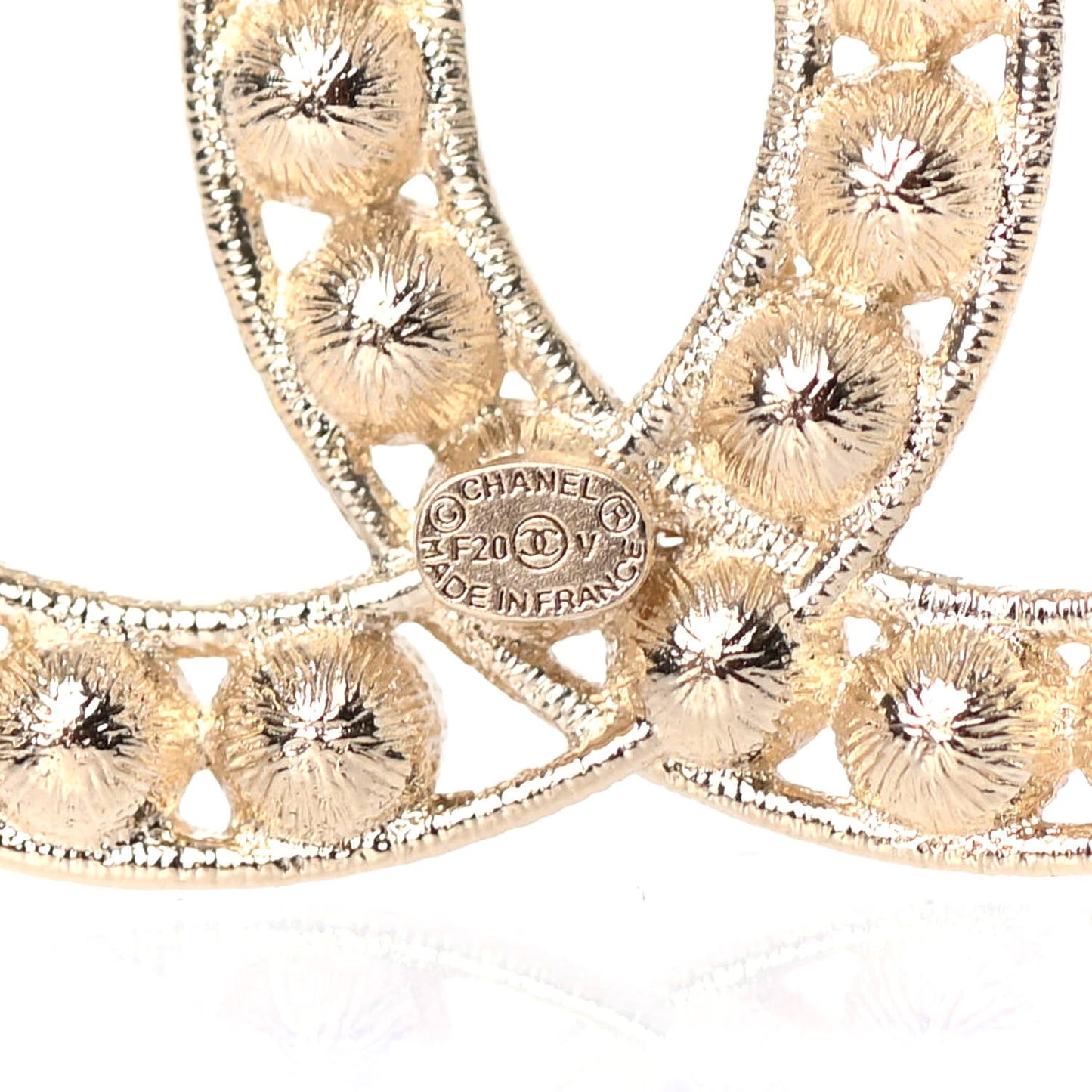 Crystal CC Brooch Light Gold