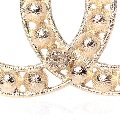Chanel Crystal CC Brooch Light Gold 4 of 4