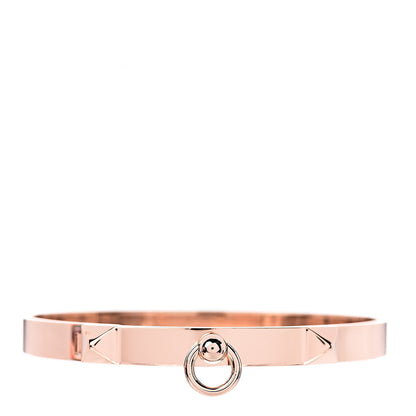 Hermes 18K Rose Gold PM Collier De Chien Bracelet SH 1 of 5