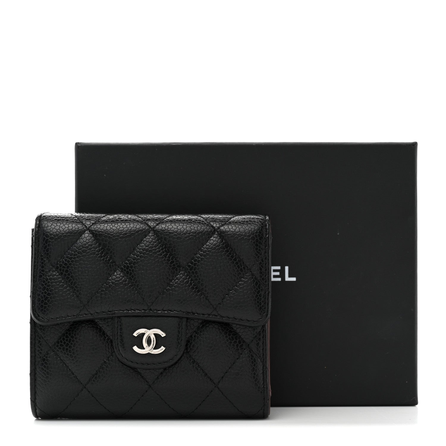 Chanel Caviar Quilted Compact Flap Wallet Black 10 of 10