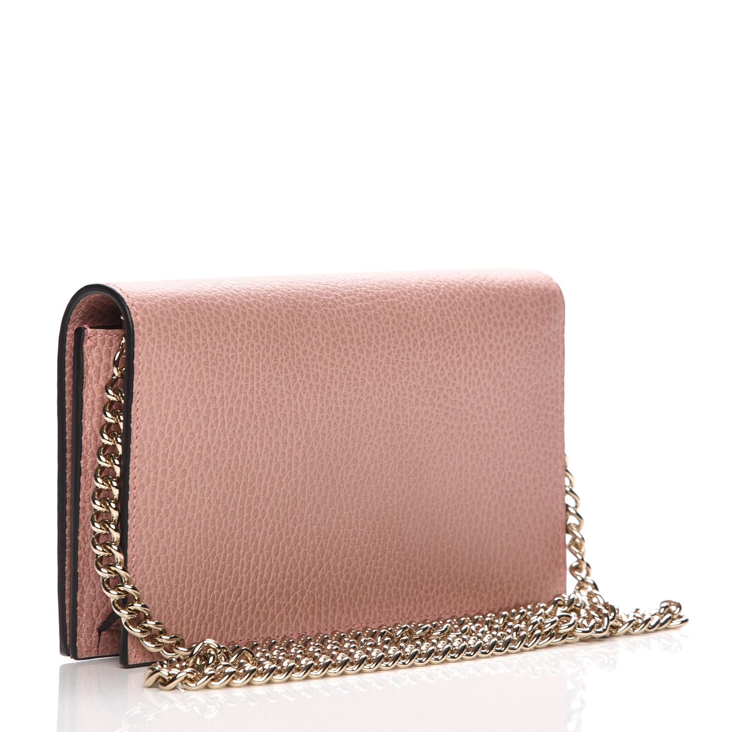 Dollar Calfskin Medium Betty Chain Wallet Soft Pink