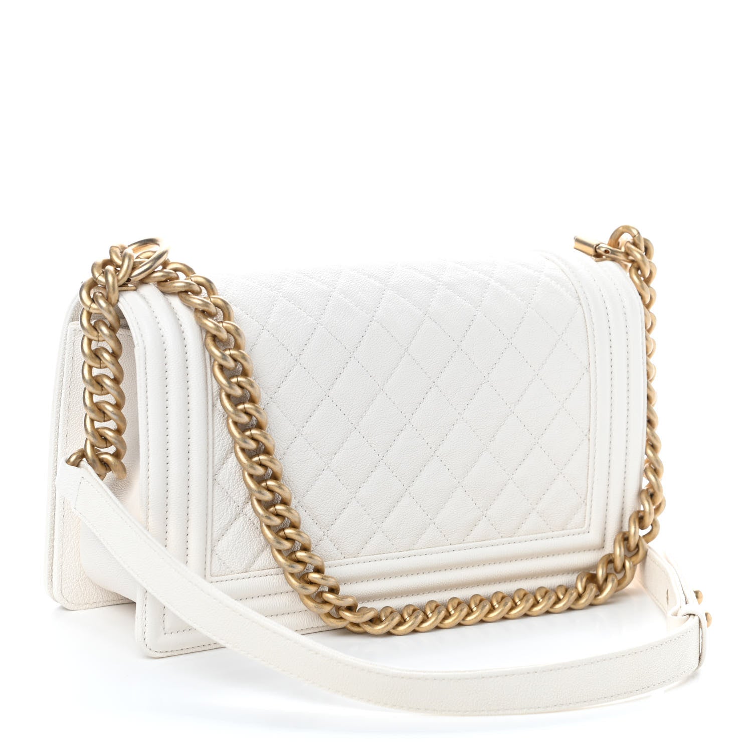 Chanel Caviar Quilted Medium Boy Flap Ivory 3 of 10