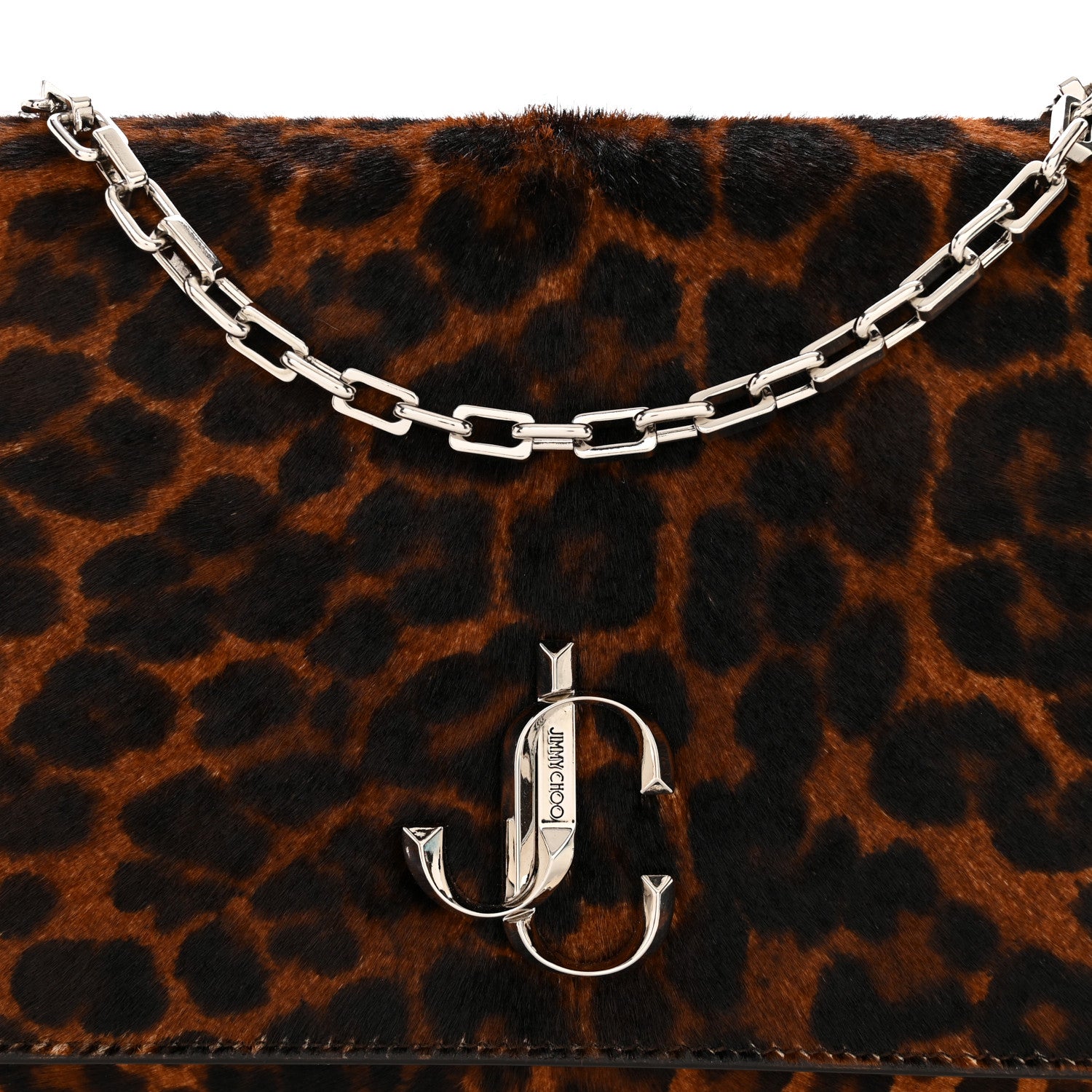Jimmy Choo Pony Hair Leopard Varenne Chain Clutch Natural 9 of 13
