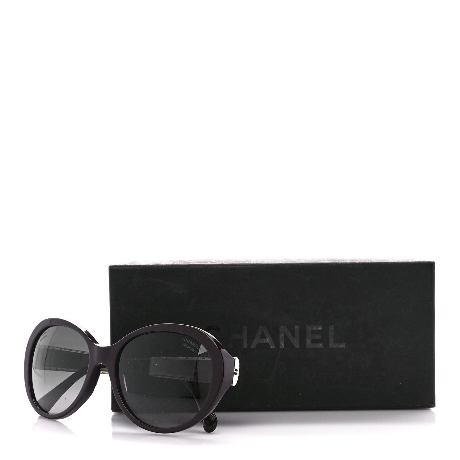 Chanel Round Acetate Bijoux Exclusive Sunglasses 5290B Black 9 of 9