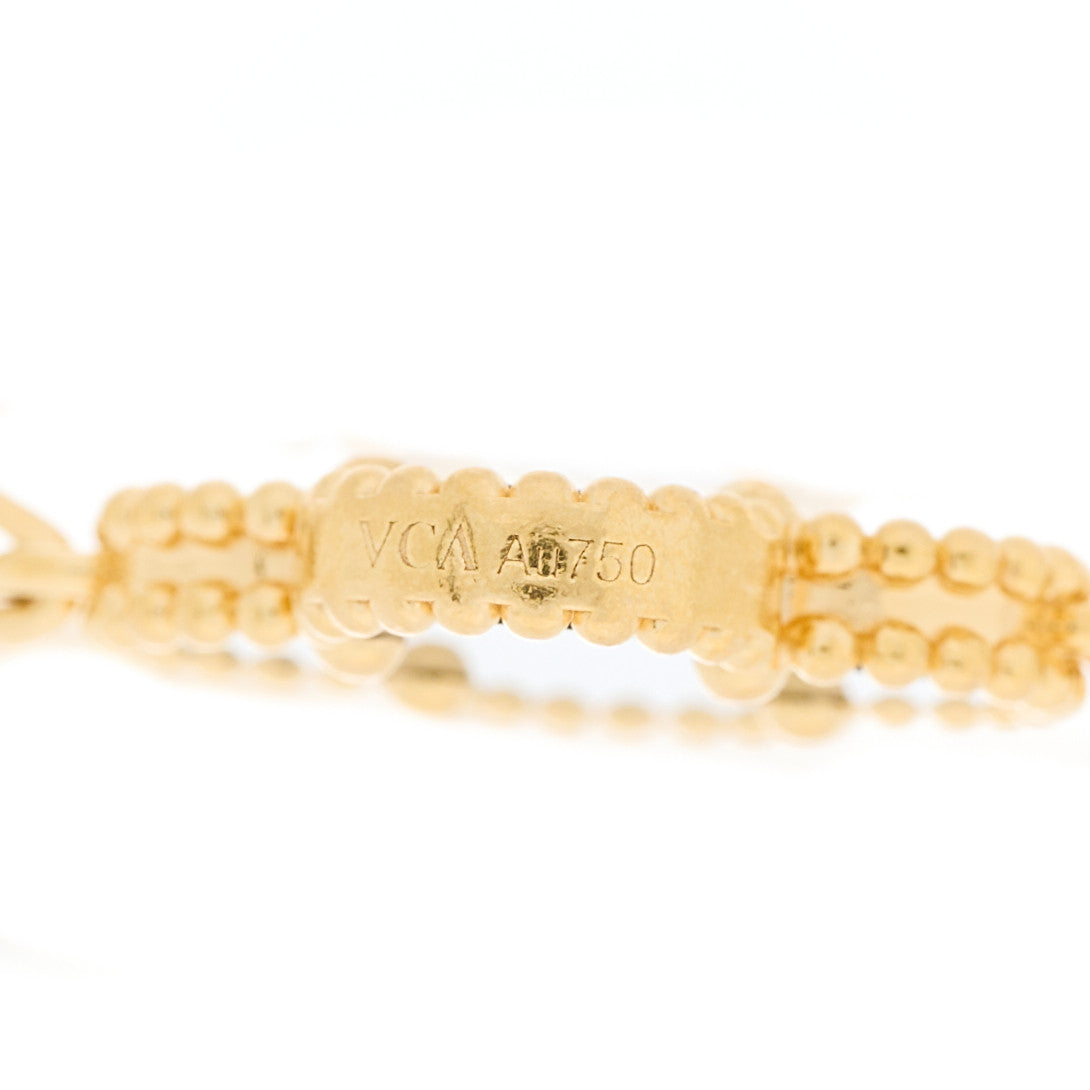 18K Yellow Gold Black Onyx 5 Motifs Vintage Alhambra Bracelet