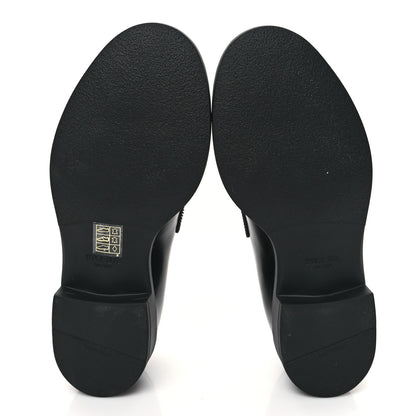 Prada Spazzolato Metal Triangle Logo 50mm Loafers 37 Black 5 of 8