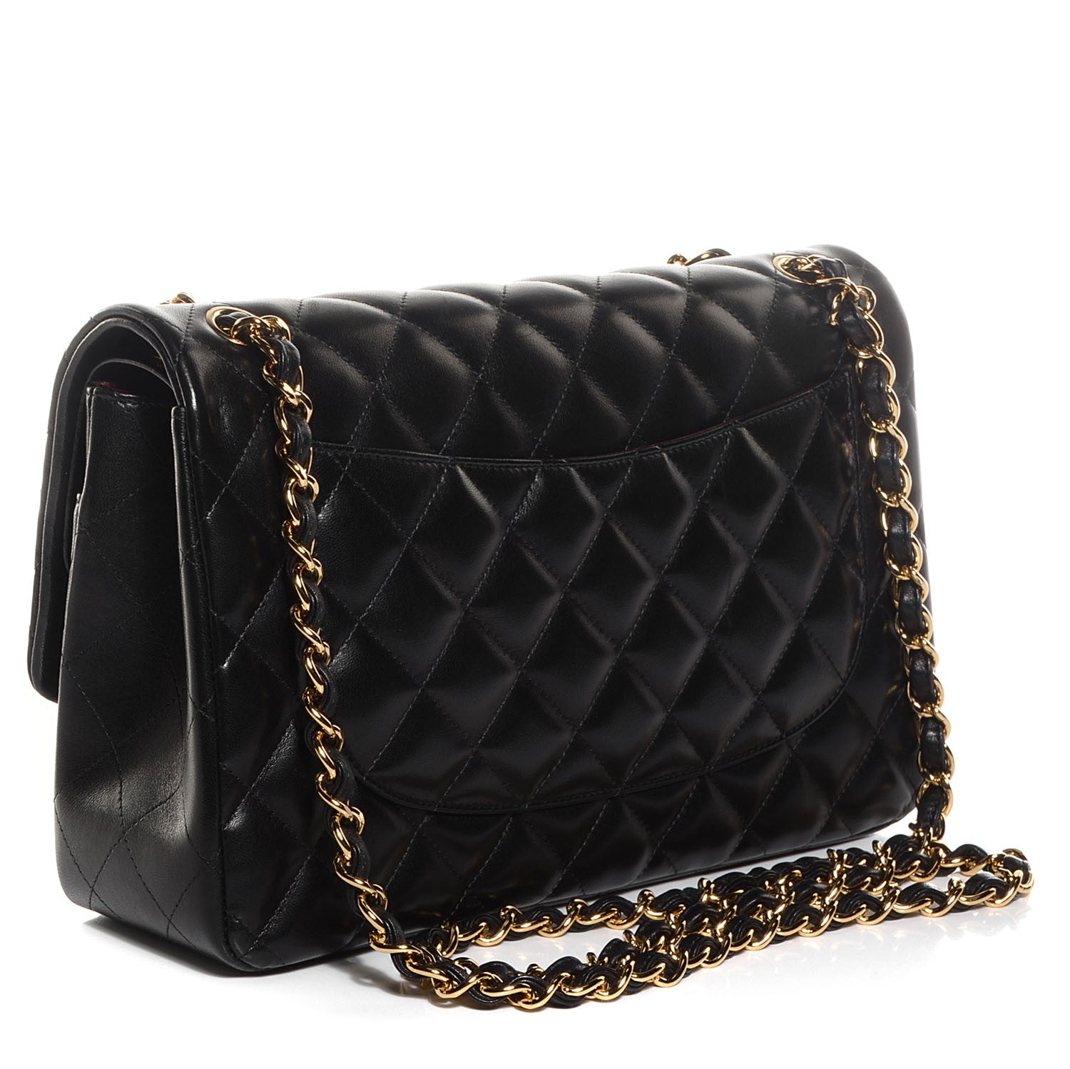 Chanel Lambskin Quilted Jumbo Double Flap Black 3 of 9