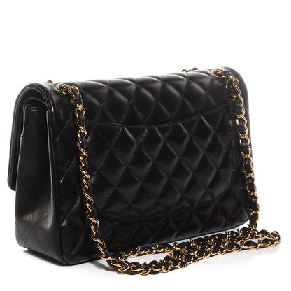 Chanel Lambskin Quilted Jumbo Double Flap Black 3 of 9