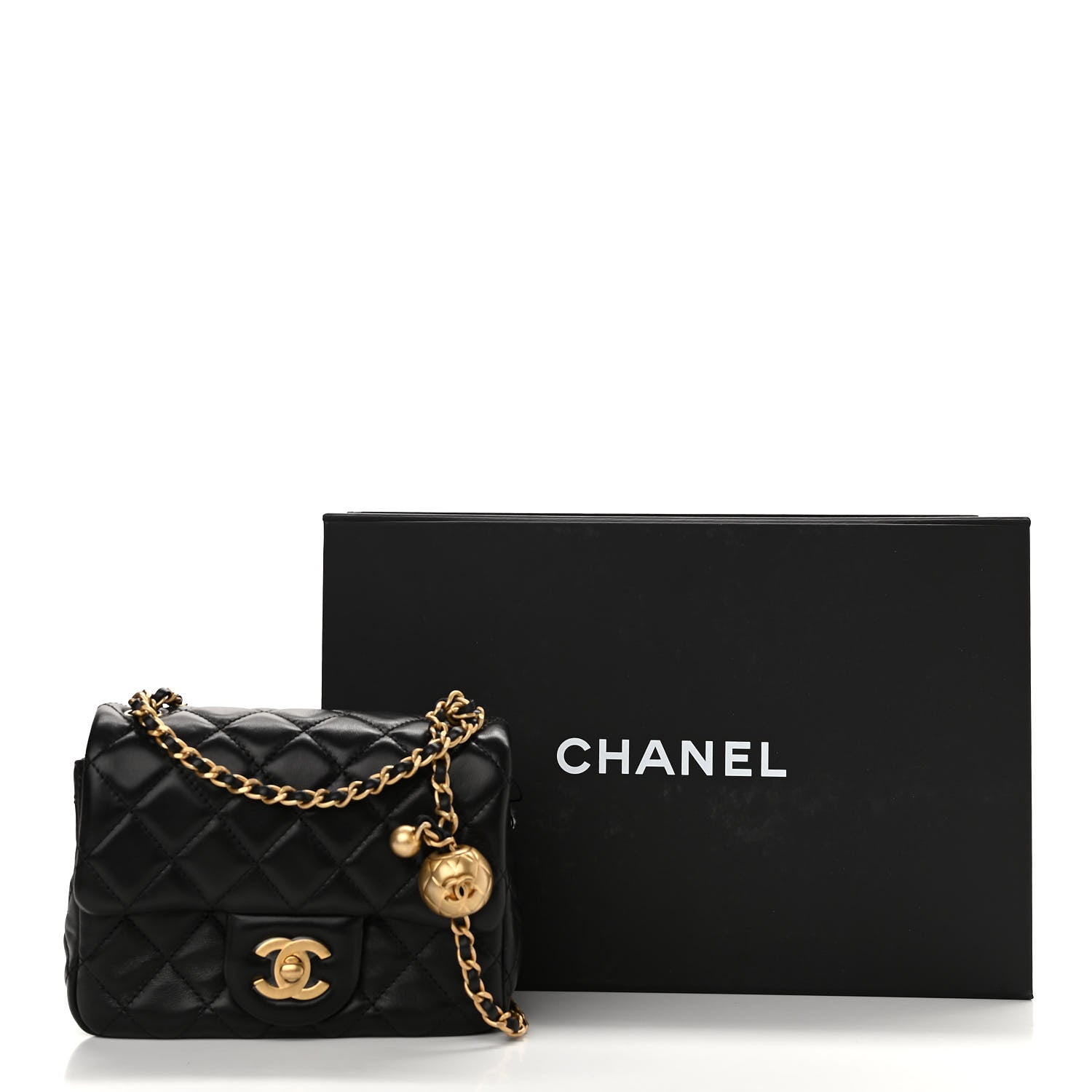 Chanel Lambskin Quilted Mini Pearl Crush Flap Black 10 of 10