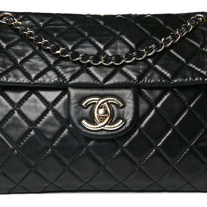 Chanel Washed Lambskin Quilted Maxi Single Flap Black 10 of 16