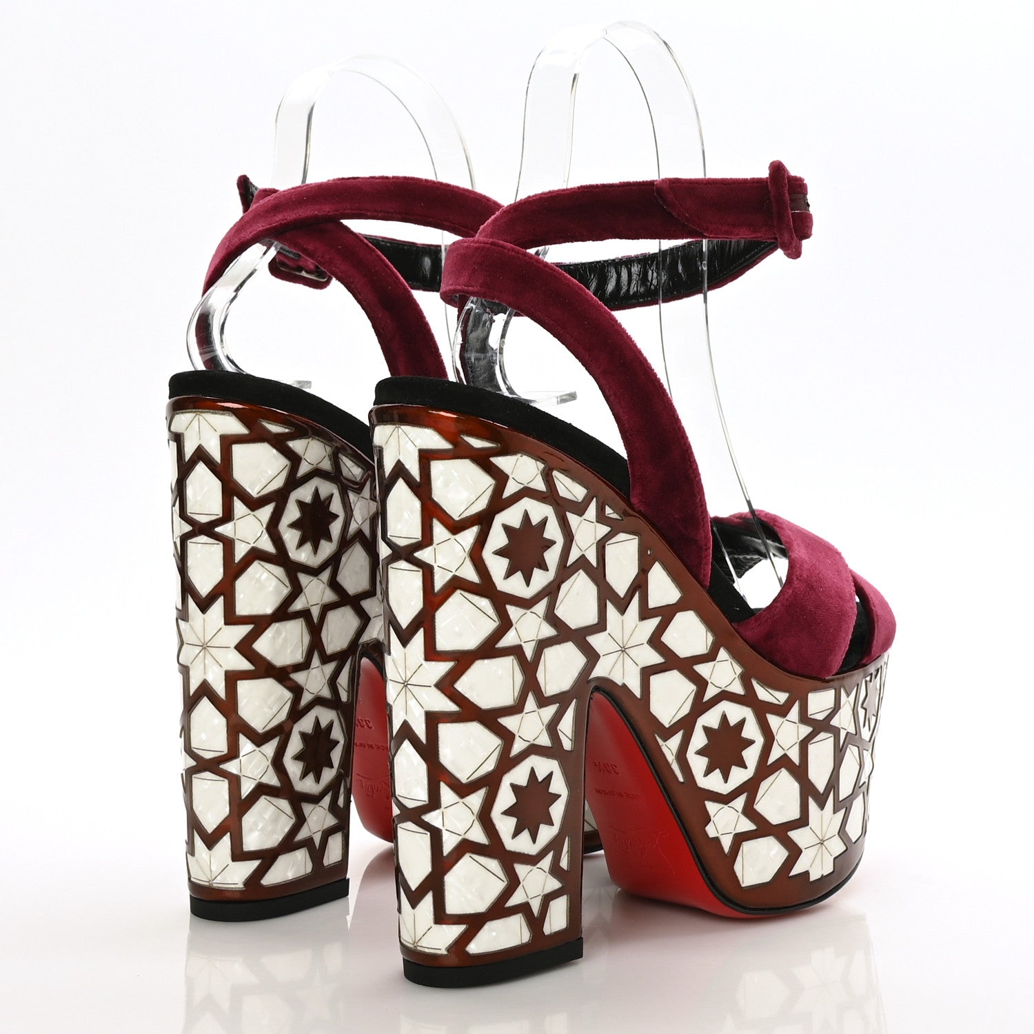 Christian Louboutin Velvet Super Yaz Pearl 160 Sandals 38.5 Galata Black 4 of 7