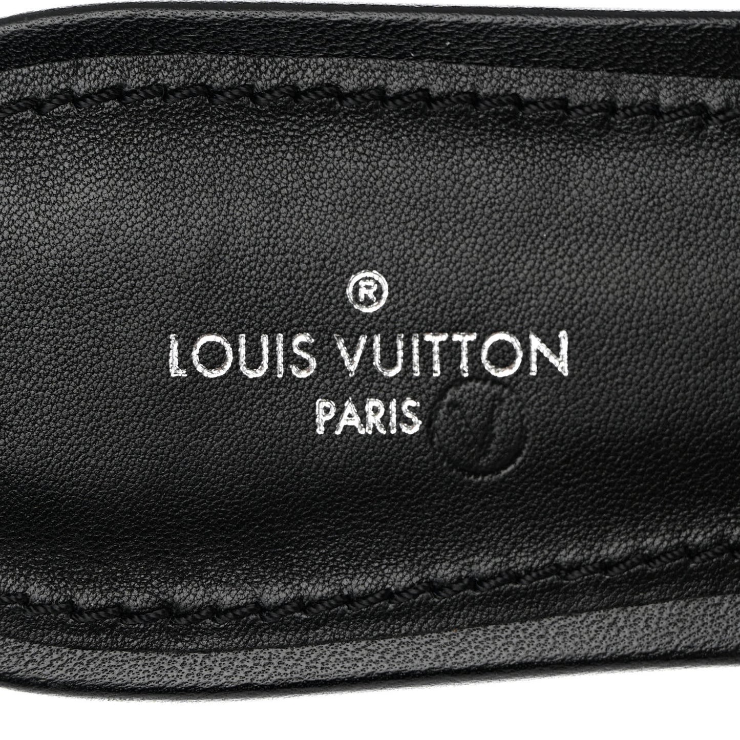 Lambskin Embossed Monogram Revival Flat Mules 39 Black