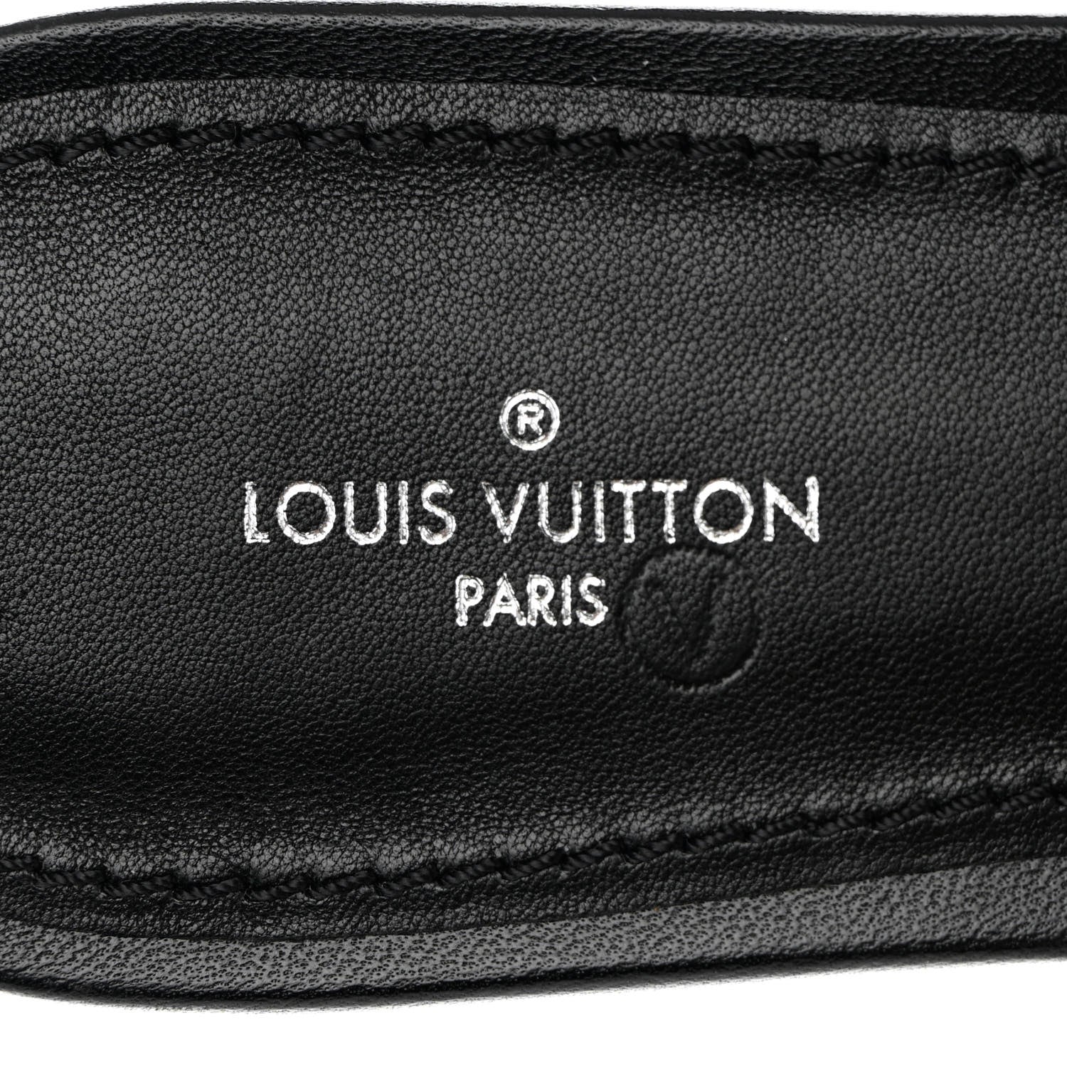 Louis Vuitton Lambskin Embossed Monogram Revival Flat Mules 39 Black 7 of 9
