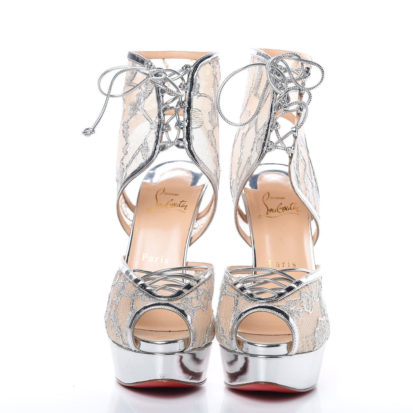 Metallic Dentelle Lurex Jose Altafine 150 Bootie 38.5 Silver